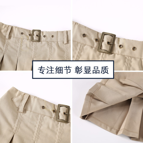女童短裙洋氣英倫風小女孩校服半身裙2021新款小學生防走光百褶裙