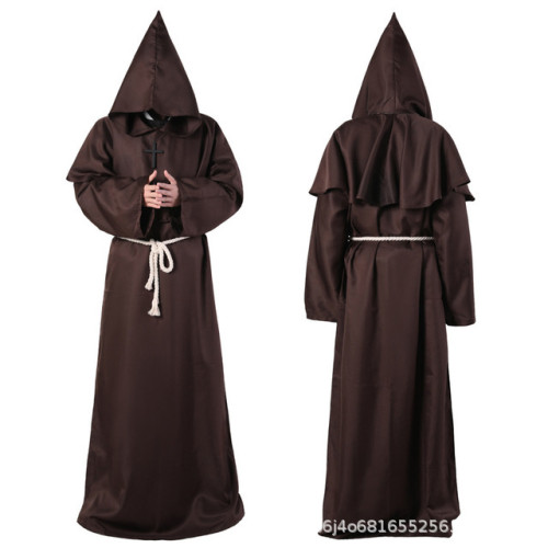中世紀僧侶服巫師牧師cos服萬聖節死神長袍cosplay角色扮演服裝