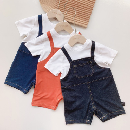 嬰幼兒童裝連體衣男寶寶哈衣女童背帶爬服兒童連身衣