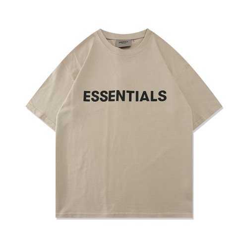 2021FEAR OF GOD復線ESSENTIALS新款胸前字母壓膠短袖
