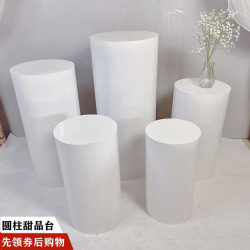 新款婚慶道具鐵藝圓柱甜品台迎賓區布置甜品桌蛋糕台櫥窗創意擺件