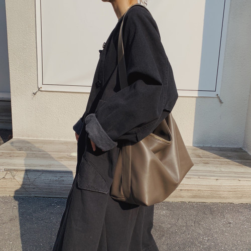 韓版日常包包軟塌極簡風單肩包大包2025新款包包女大容量斜後背包