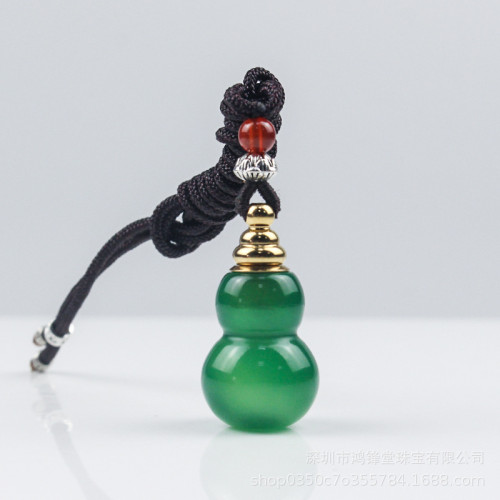 天然瑪瑙玉髓水晶可打開空心玉葫蘆香水精油硃砂楞嚴寶石吊墜項鍊