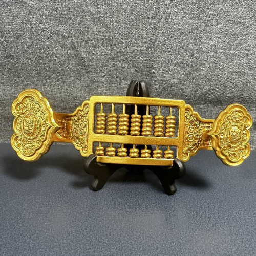 黃銅如意算盤擺件銅龍鳳吉祥家居裝飾品辦公室工藝品創意禮品雕花