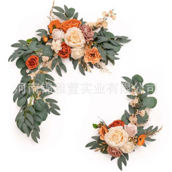 拱門仿真花迎賓花排門楣花水牌人造花婚禮裝飾供貨