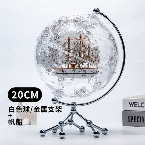 微方的地球【原創】遠航透明地球儀高級感小擺件禮物家居客廳裝飾
