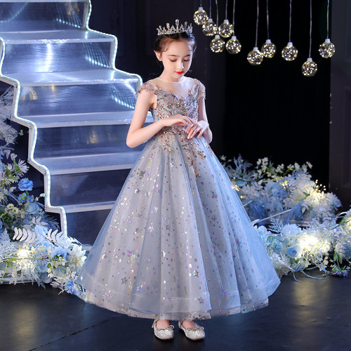2022春季兒童禮服公主裙女童蓬蓬紗高級洋氣生日花童婚禮走秀人