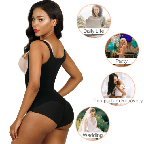 三排釦網布塑身衣連體shapewear butt lifter 