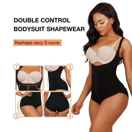 三排釦網布塑身衣連體shapewear butt lifter 