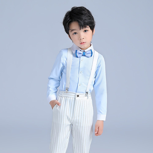 2023男童禮服夏裝新款兒童背帶褲馬甲套裝帥氣鋼琴主持合唱演出服