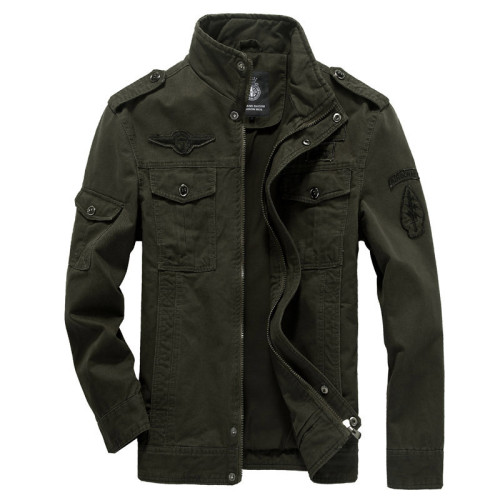 ebay wish春秋夾克男式軍工純棉外套大碼男裝