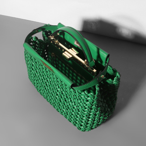 2025春夏新款鏤空編織凱莉包鉑金手提包斜背單肩包小衆設計bags