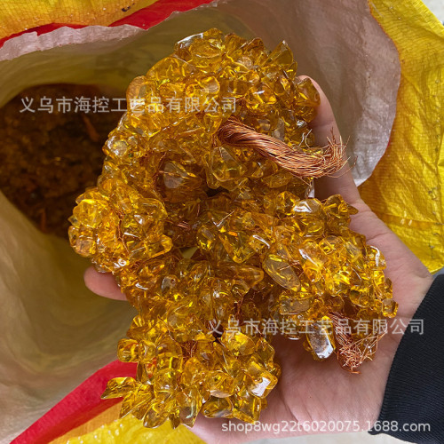 仿黃水晶碎石綠紫粉水晶串花朵彩色樹發財樹材料半成品散珠碎石