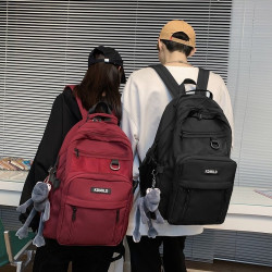 高中生書包女韓版大學生森系百搭復古紥染帆布包日系初中生雙肩包