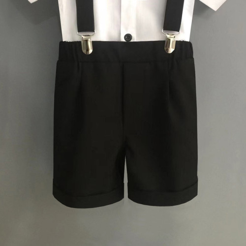 【成本價】男童背帶褲套裝夏季中小童英演出表演服主持人禮服短褲