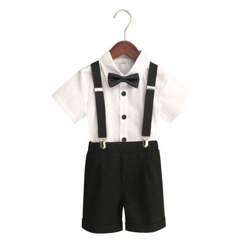 【成本價】男童背帶褲套裝夏季中小童英演出表演服主持人禮服短褲