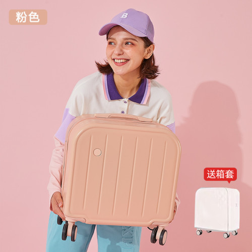 18寸行李箱女輕便靜音萬向輪拉桿箱小型登機密碼箱