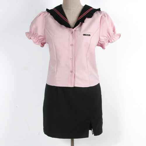 jk製服套裝辣妹2022夏日甜心派日系水手服上衣顯瘦黑色高