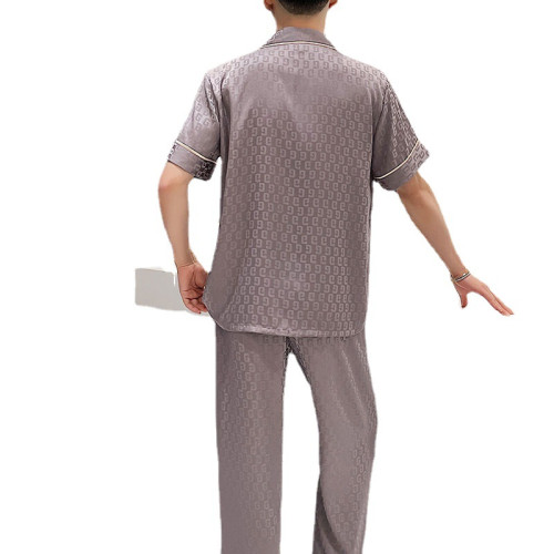 2024新款睡衣夏季冰絲短袖短褲三件套薄款男士夏天絲綢家居服套裝