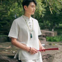 中式棉麻瑜伽服套裝禪修服茶藝服太極服居士打坐服