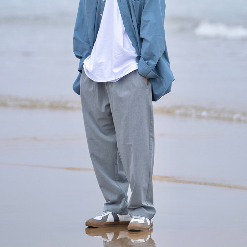 TRS男裝|25SS日系cityboy重磅高密垂感單褶皺廓形微錐休閒西褲男