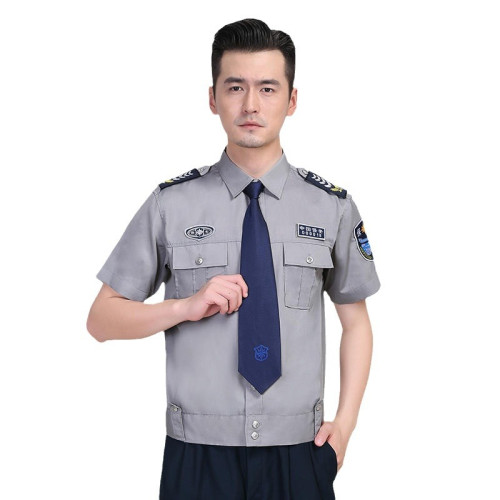 保安工作夏裝製服短袖高支棉襯衣保安長袖襯衣保安工作服套裝夏季