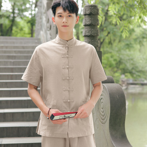 居士服禪修服茶服棉麻套裝風禪意男女裝中式唐裝 