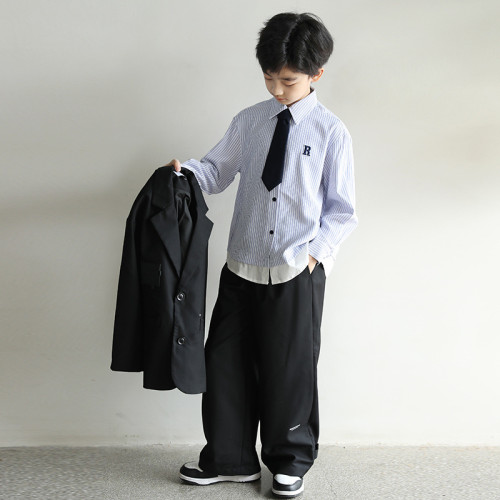 童裝男童秋裝套裝2023新款西裝韓版兩件套中大童洋氣西服韓版潮