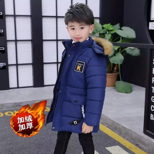 2024男童冬款新款棉衣加厚中長款男孩棉襖加絨韓版中大童棉服