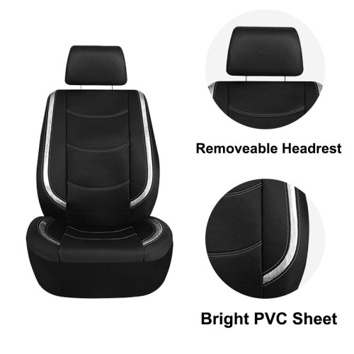 愛車達2022新款汽車座套椅套黑色PVC亮片PVC適用於SUV卡車貨車