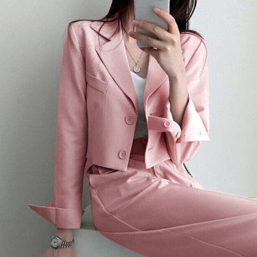 粉色西裝外套女2025年春秋小個子韓國炸街新款韓版休閒西服上衣女