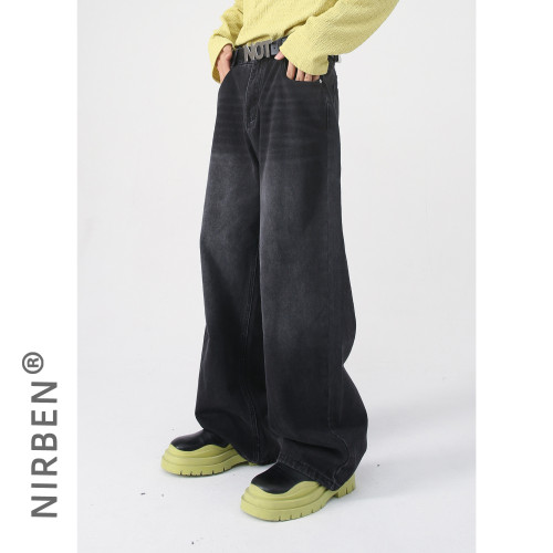 nirben牛仔|  基礎走量款 八色可選寬松半松緊腰寬松直筒牛仔長褲