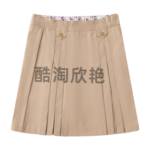 女童卡其色百褶裙兒童藏青短裙女孩裙子英倫學院小學生校服半身裙