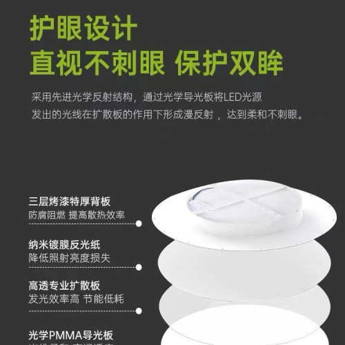 全光譜1cm超薄吸頂燈LED全光譜護眼兒童臥室圓形教室燈無頻閃燈