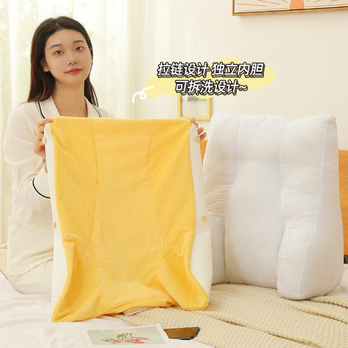 床頭軟包靠枕床上靠墊大靠背輕奢皮腰靠墊抱枕女生睡覺看書玩手機