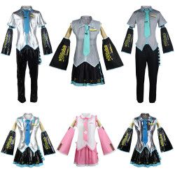 動漫公式服cos服世界計劃男女款公式服漆皮白銀表演服套裝