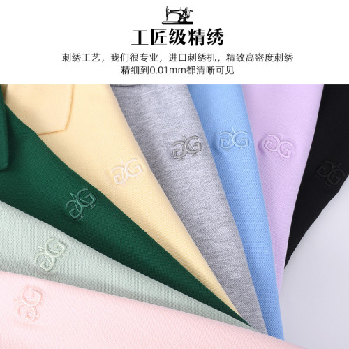 粉紫polo衫女短袖夏季大碼運動上衣純棉翻領t恤工作服