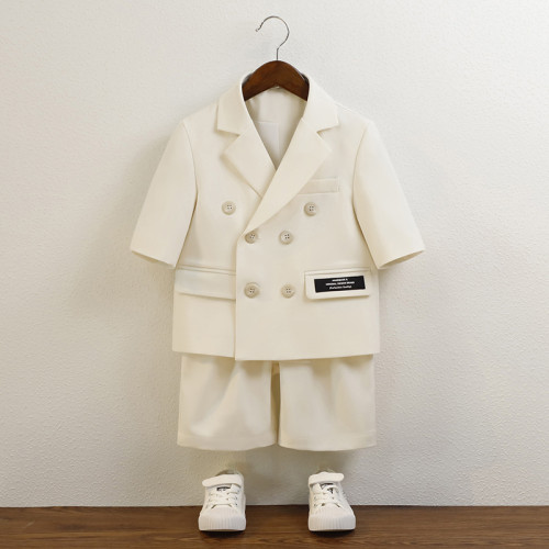 兒童西裝夏季新款韓版西服帥氣男童休閒套裝生日演出比賽攝影服裝