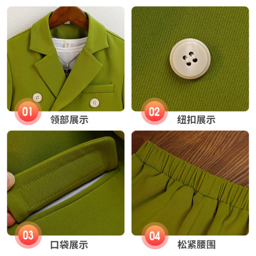 兒童西裝夏季新款韓版西服帥氣男童休閒套裝生日演出比賽攝影服裝