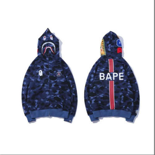  bape鯊魚頭猿人頭拉鍊到頂 顔色齊全衛衣 3D衛衣拉鍊帽衫