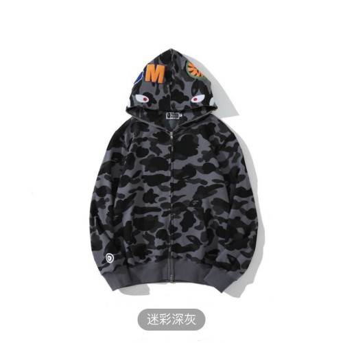  bape鯊魚頭猿人頭拉鍊到頂 顔色齊全衛衣 3D衛衣拉鍊帽衫