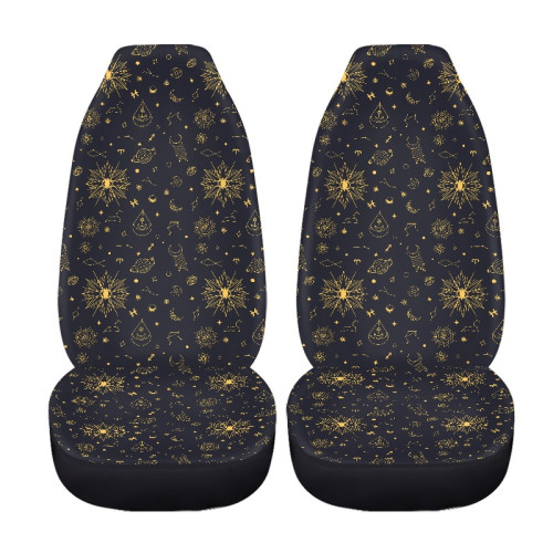 汽車通用座套高背 佔星元素數碼印花座墊適用滌綸面