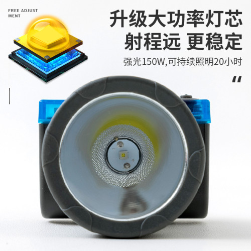 雷射砲礦工燈強光充電雙鋰電超亮電量顯示長續航頭戴式安全帽頭燈