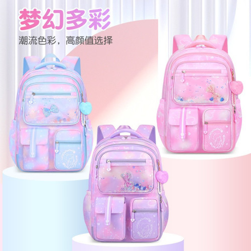 2024新款小學生兒童書包1-3-6年級女生書包甜美可愛大容量雙肩包