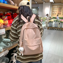 韓版簡約書包女大學生上課包2023新款雙肩包森系旅行後背包女電腦包