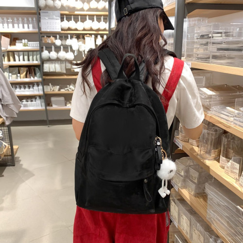 韓版簡約書包女大學生上課包2023新款雙肩包森系旅行後背包女電腦包