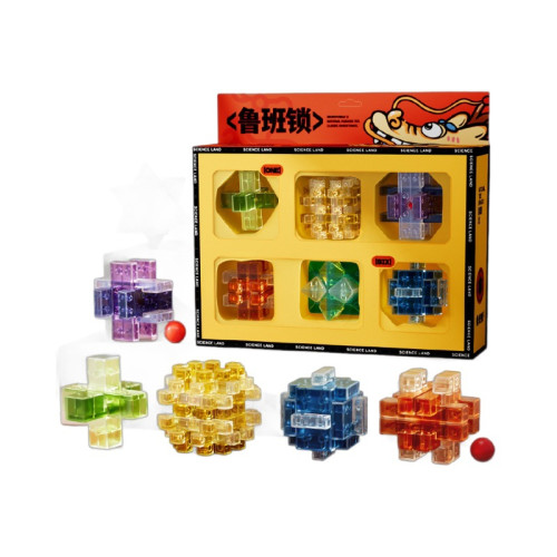 魯班鎖孔明鎖全套智力解釦6兒童9小學生8-12嵗益智榫卯積木玩具