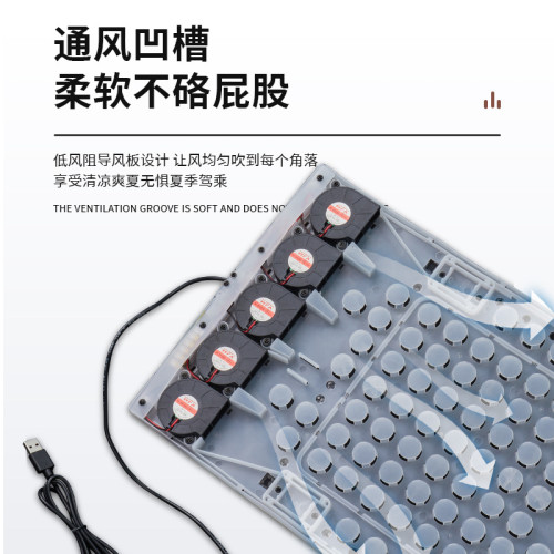 汽車坐墊帶風扇透氣吹風座椅通風坐墊usb製冷辦公室貨車夏季涼墊