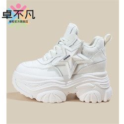 高顔值復古老爹鞋2025新款春季厚底小個子休閒時尚內增高女鞋10cm