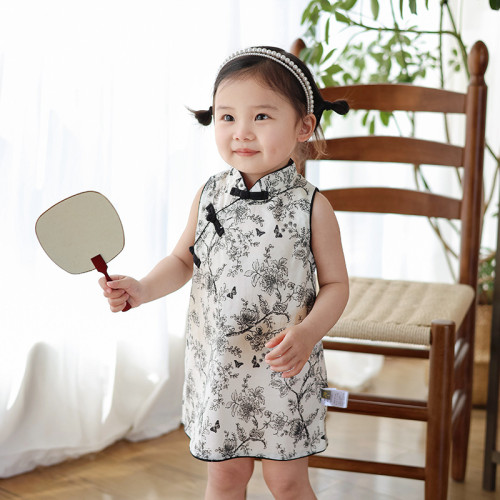 女童旗袍夏季薄款兒童無袖旗袍風女孩夏季衣服旗袍兒童女夏季